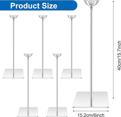 5 Pcs Clear Acrylic Balloon Stand, 15.7 Inch Tabletop Balloon Holder - Image 2