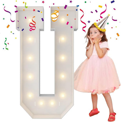 4FT Marquee Light Up Letters, Large Marquee Letters, Mosaic Balloon Frame by MerryMosaics