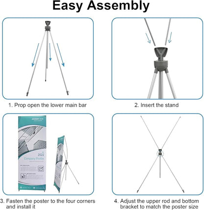YOSE X Frame Banner Stand Fits Any Banner Adjustable Size 23"X63" to 32"X78" - Image 7