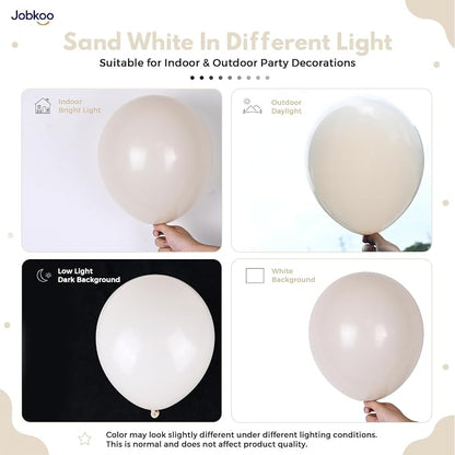 Jobkoo Sand White Balloons 12 Inch - Image 3