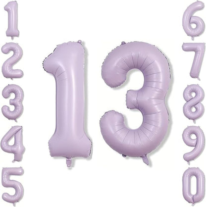 Cream Purple Number 13 Balloon 40 Inch, Foil Digits by Unknown