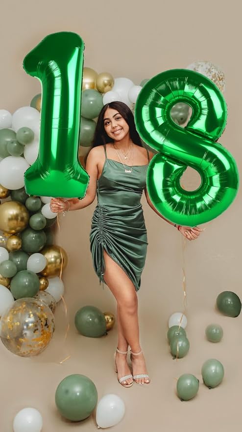 8 Balloon 40 inch Green Number Balloons - Image 2