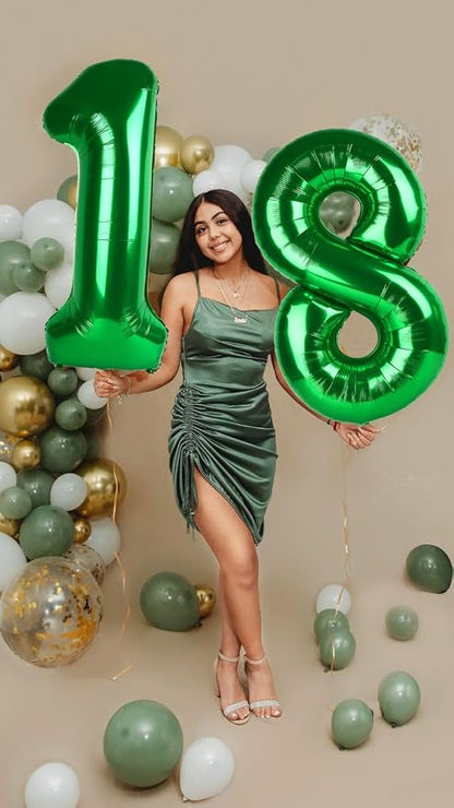 8 Balloon 40 inch Green Number Balloons - Image 2