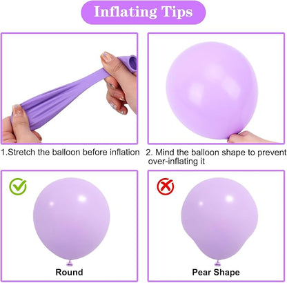 APLANET 150pcs Pastel Purple Balloon Different Sizes 18 12 10 5 Inches Light - Image 4