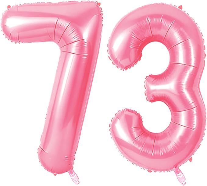 Number 73 Balloons for 73rd Birthday Party Decorations, 0-100 Large No.73 by Joycard