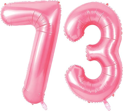 Number 73 Balloons for 73rd Birthday Party Decorations, 0-100 Large No.73 by Joycard