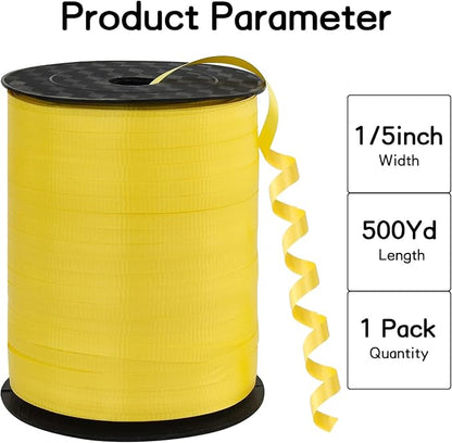 BEISHIDA 500 Yards Matte Yellow Curling Ribbon Balloon String Crimped Ribbons - Image 2