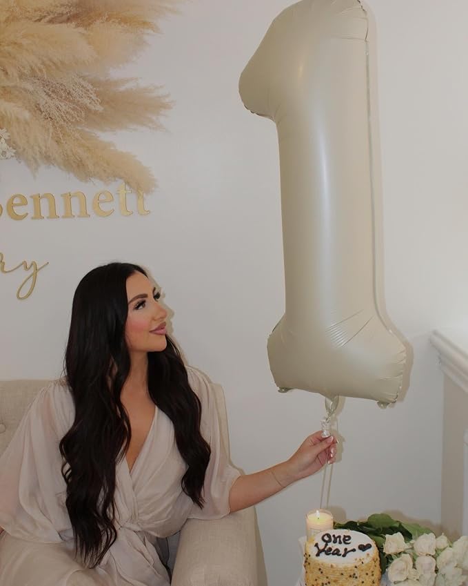 Cream 1 Balloon - Image 3