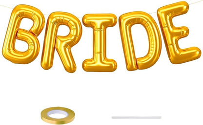 BRIDE Balloons Bachelorette Party Decorations, 16 Inch Metallic Gold Bride by Saxuxu