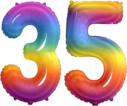 Number 35 Balloons for 35th Birthday Party Decorations, 0-100 Large No.35 by Joycard
