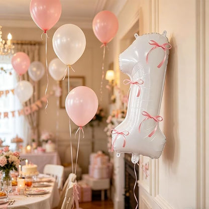 32 Inch White Number Foil Balloon - Image 2