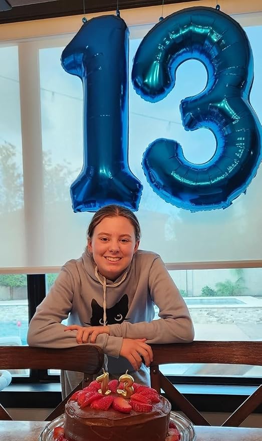 Numbers 13 Balloon 40Inch Blue Balloons - Image 2