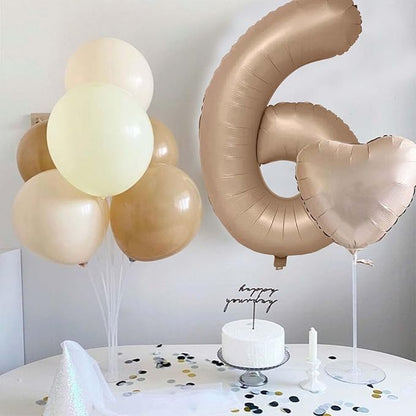 Nude Number 1 Balloons, 40 Inch Tan 1st Birthday Foil Balloon - Image 6