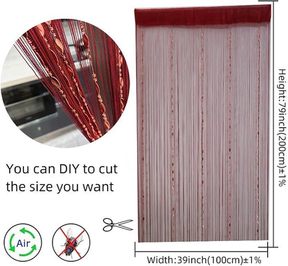 ave split 100cmX200cm Decorative Door String Curtain Beads Wall Panel Fringe - Image 3