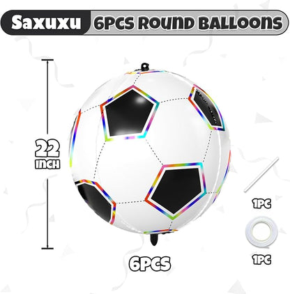 Soccer Ball Balloons, 22 Inch Soccer Balloons Laser Round Sphere Balloon - Image 2