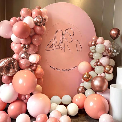 Dusty Pink White Rose Gold Balloons Arch Kit - Image 6