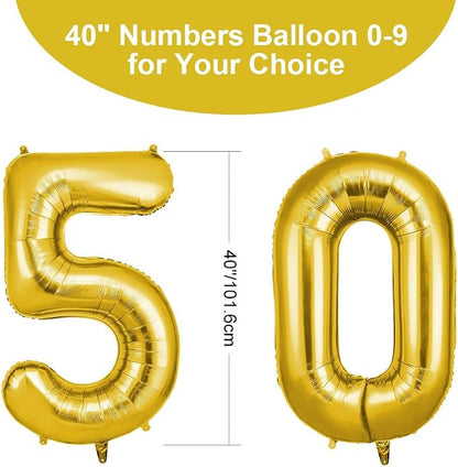 OFFCUP 40 Inch Gold Number 50 Balloon - Image 2