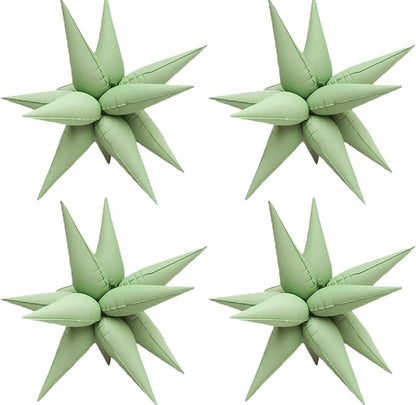 50pcs Matte Green 20' Water Drop Foil Cone Mylar Balloons Matte Green Star by Enimapod