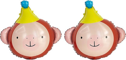Animal Head Foil Balloon Kit, Lion Bear Monkey Cat foil balloon, Birthday Party by GELOUBO