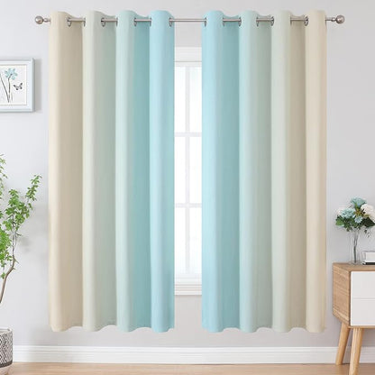Full Room Darkening Gradient Blackout Curtains 72 Inch Length 2 Panels Set - Image 2