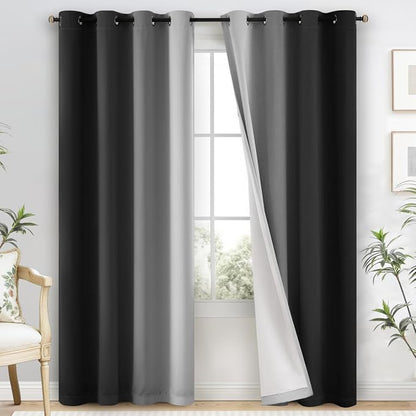 Yakamok 100% Blackout Curtains Ombre Black Curtains by Yakamok