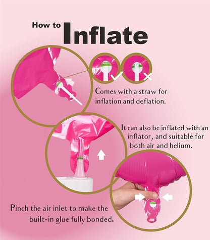 SUWEN 40 Inch Hot Pink Large 26 Balloon Numbers Big Foil Helium 0-9 | Jumbo - Image 2