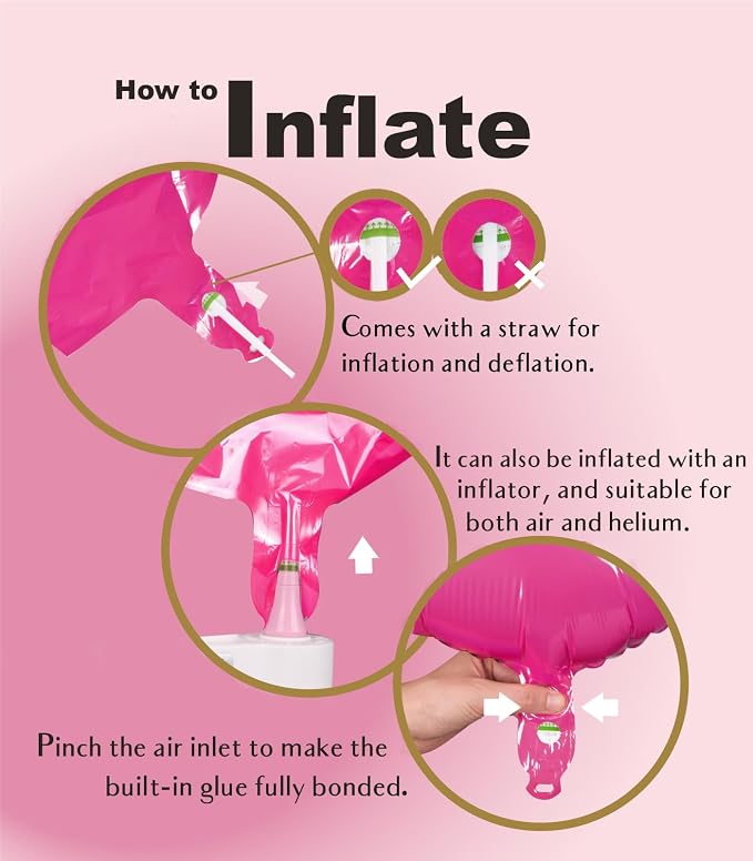 SUWEN 40 Inch Hot Pink Large 4 Number Balloons Big Foil Helium Number Balloons - Image 5