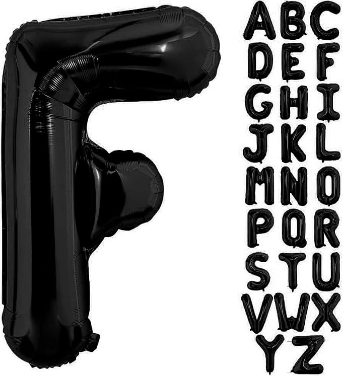 Black Letter F Balloons, F Balloon 40 Inch F Balloon Letter - Image 2