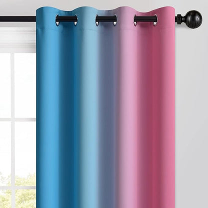 Yakamok Ombre Pink and Blue Curtains - Image 3