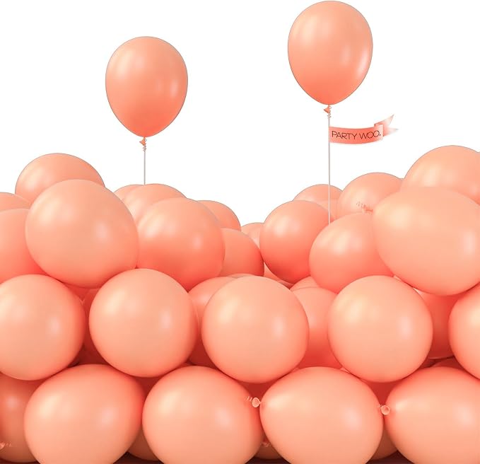 PartyWoo Peach Balloons 50pcs Pastel Light Orange Color 5 Inch | Balloons by PartyWoo