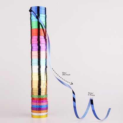 45 Roll Curling Ribbon for Gift Wrapping Shiny Ribbons Metallic Balloon Ribbon - Image 2