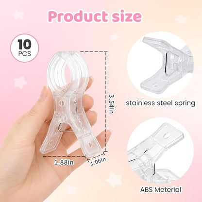 10 Pack Balloon Arch Clips, 3.5 Inch Plastic Transparent Clips - Image 2