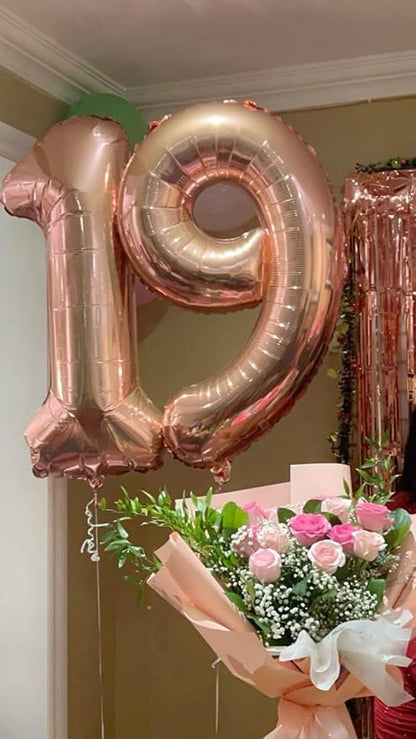 Balloons Number 40 Inch Rose Gold 19 Balloon - Image 2