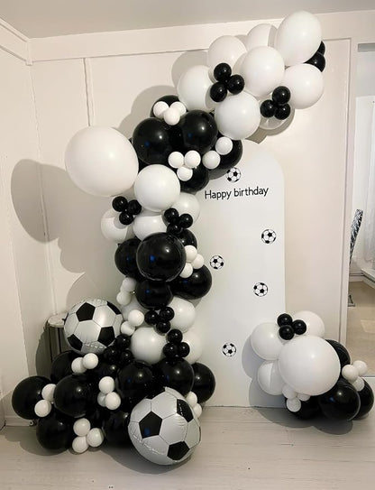 Soccer Balloon Garland Arch Kit, Soccer Birthday Party Decoration | Black and - Image 4
