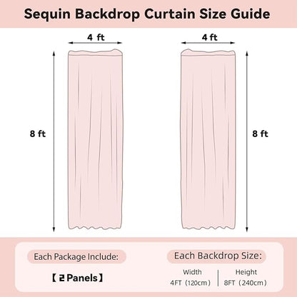 Sugargirl Royal Blue Sequin Backdrop Curtain 4FTx8FT Glitter Royal Blue - Image 6