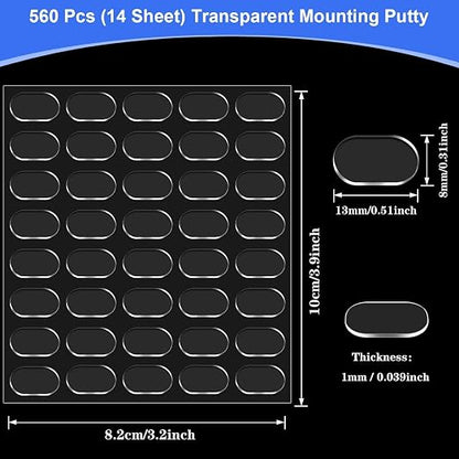 JANYUN 280 Pcs Mounting Putty, Double Sided Sticky Dots Adhesive Tack | Clear - Image 2