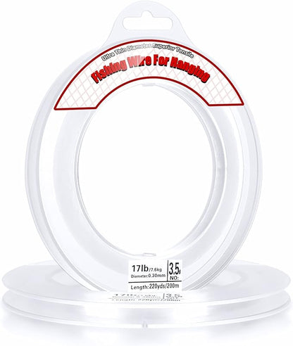 Clear Fishing Wire, Acejoz 656FT Fishing Line Clear Invisible Hanging Wire by ProfessionalDIYArtSupplier