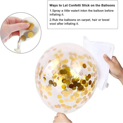 Navy Blue and Gold Confetti Balloons - Image 3
