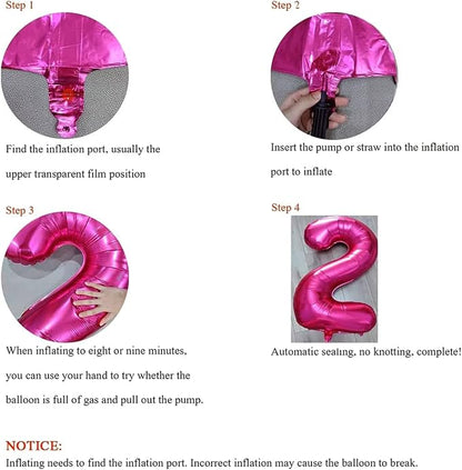 Jonhamwelbor Sweet 18 Balloons Hot Pink, Number 40 Inch 18 Pink Big Giant Jumbo - Image 6