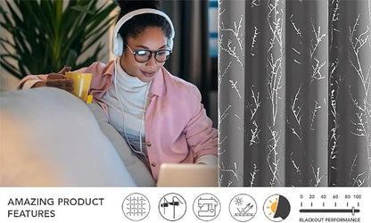 Deconovo Living Room Curtains 84 Inches Long, Thermal Insulated, Room Darkening - Image 8