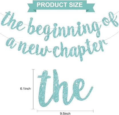 BEISHIDA Light Blue Pre-Strung The Beginning of A New Chapter Banner | Glitter - Image 2