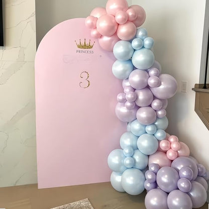 Pastel Mermaid Balloons Set, Pearl Rose Gold Metallic Pink Purple Blue Latex - Image 3