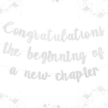 Pre-Strung Congratulations Banner New Chapter & Journey Hanging Garland Glitter by Unknown