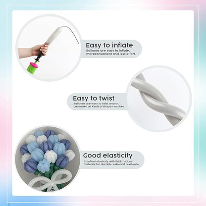 Party Balloons - Gray 260 Long Balloons - Image 6