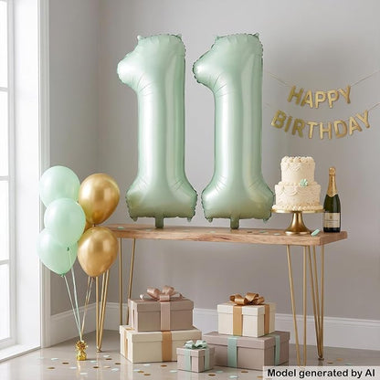 40 Inch Olive Green Number 11 Balloon - Image 5