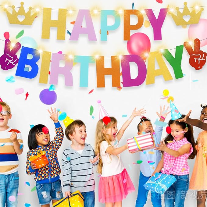 129Pcs DIY Letter Banner Glitter Customizable Banner Kit DIY Happy Birthday - Image 7