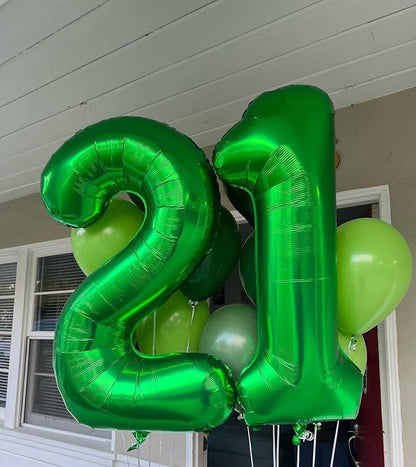 Green Number 21 Balloon 40 Inch - Image 2