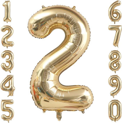White Gold Number 2 Balloon 40 Inch, Foil Numeral by Unknown