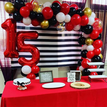 40 Inch Red Large Numbers Balloons 0-9, Self Inflating Foil Number 5 Helium - Image 3