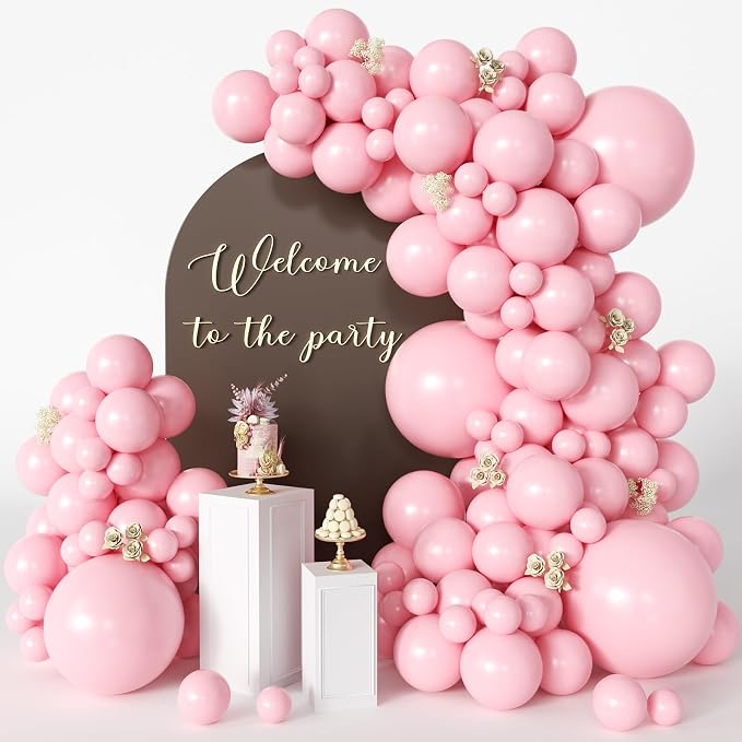 Pink Balloons 125 pcs Different Sizes of 8 12 10 5 Inch Pastel Baby Soft Pink by Searchbyoccasioncolorsize